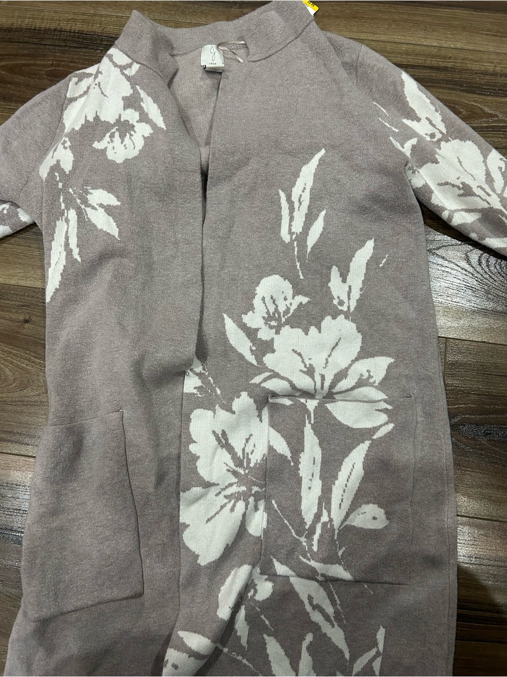 Joie Mauve Floral Open Front Cardigan Coat
